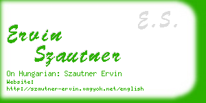 ervin szautner business card